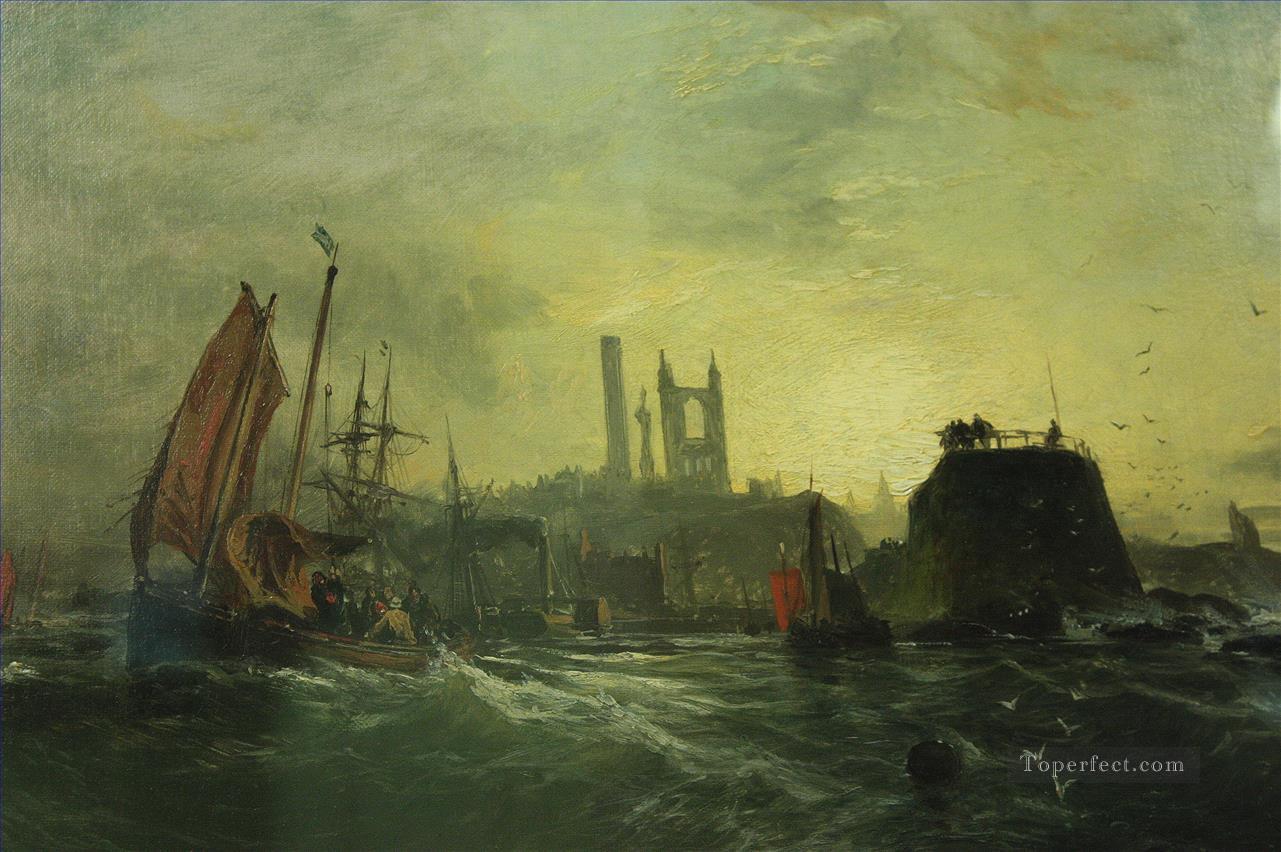 Off St Andrews Samuel Bough seaport scenes Oil Paintings